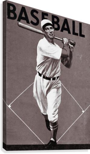 1934 Vintage Black and White Baseball Art Canvas Print