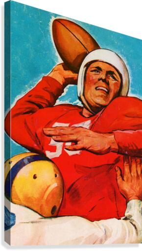 1947 Vintage Quarterback Football Wall Art  Canvas Print