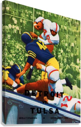 1953 Detroit vs. Tulsa Football Program Art Sale Canvas Print