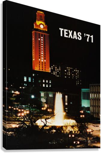 1971 University of Texas Tower Art Canvas Print