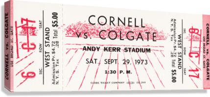1973 Cornell vs. Colgate Football Ticket Art Canvas Print