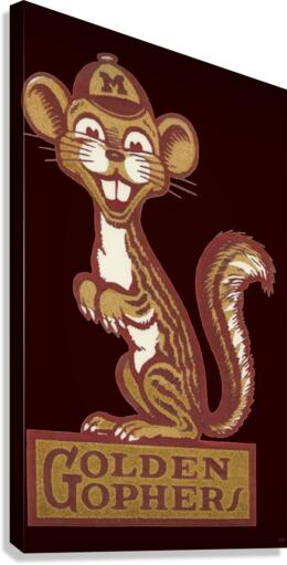 Vintage Minnesota Golden Gophers Art Canvas Print