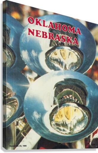 1985 Oklahoma vs. Nebraska Football Program Cover Art Canvas Print