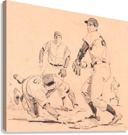 1959 Baseball Sketch Art  Canvas Print