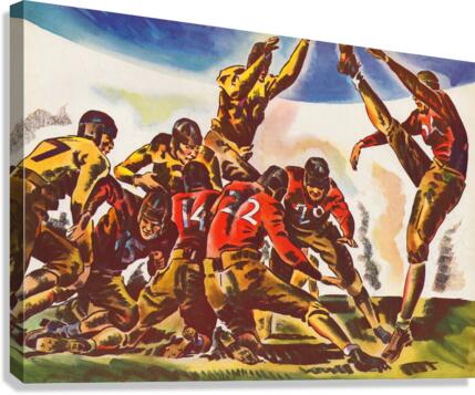 1934 Vintage Football Gameday Art by Richard Stevens  Canvas Print