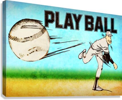 1975 Play Ball Baseball Art Canvas Print