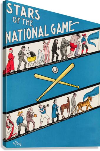 1909 Stars of the National Game Baseball Art Canvas Print