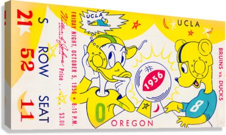 1956 UCLA Bruins vs. Oregon Ducks Football Ticket Print  Canvas Print