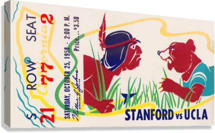 1958 UCLA Bruins vs. Stanford Indians Ticket Stub Print Canvas Print