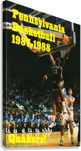 1987 Penn Quakers Basketball Poster Canvas Print