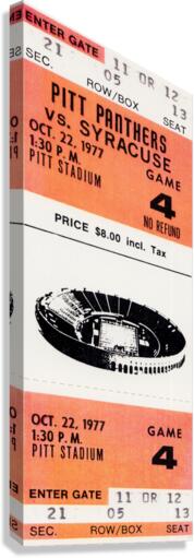 1977 Pittsburgh Panthers vs. Syracuse Football Ticket Print Canvas Print