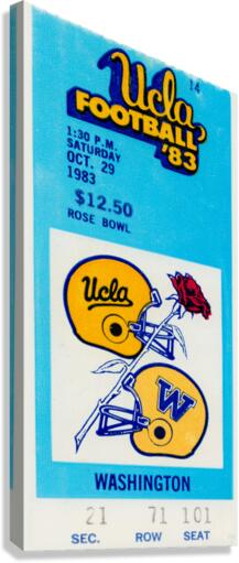 1983 Washington vs. UCLA Football Ticket Canvas Art Canvas Print