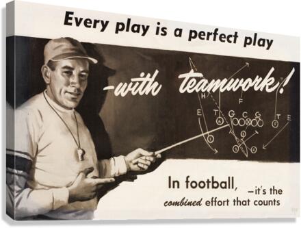 1954 Vintage Football Coach Art Canvas Print