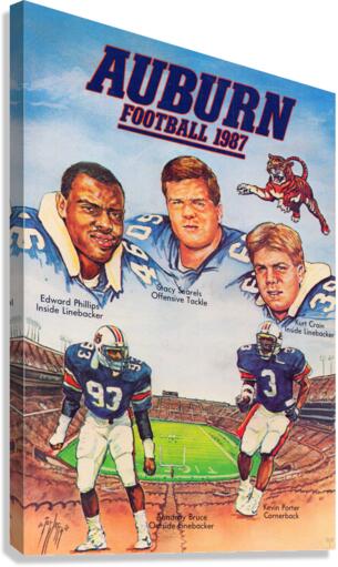 1987 Auburn Tigers Football Cover Art Canvas Print