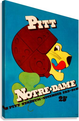 1934 Notre Dame vs. Pitt Panthers Football Cover Art Canvas Print