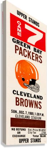 1969 Green Bay Packers vs. Cleveland Browns Ticket Art Canvas Print
