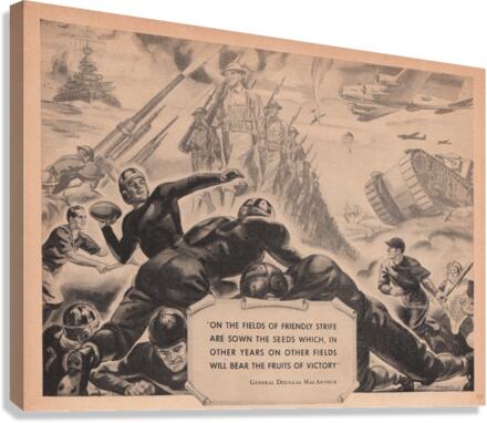 1942 On the Fields of Friendly Strife Football Art Canvas Print