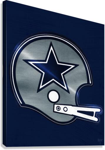 Retro Dallas Cowboys Football Helmet Wall Art Canvas Print