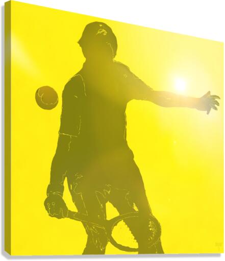 Sunny Day Tennis Abstract Art Canvas Print