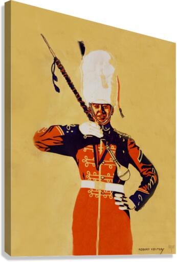 Vintage Drum Major Art by Robert Foster Canvas Print