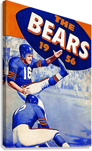 1956 Chicago Bears Football Art Canvas Print