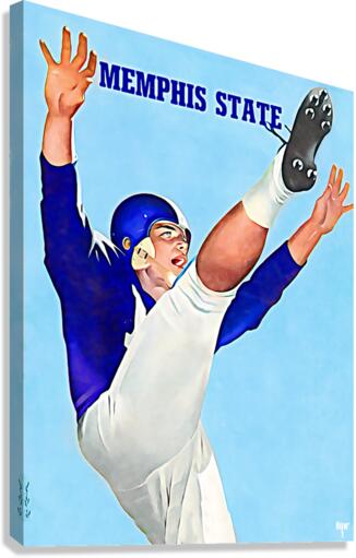 1957 Lon Keller Memphis State Football Art Canvas Print