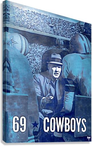 1969 Dallas Cowboys Retro Remix Art Wood Print Canvas Print