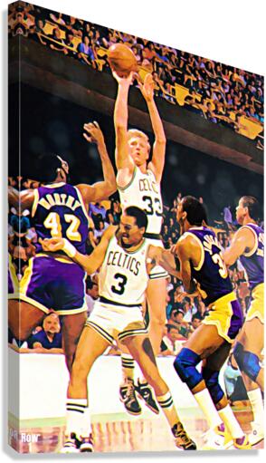 larry bird celtics lakers art Canvas Print