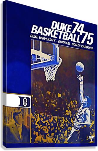 1974 Duke Basketball Art Canvas Print