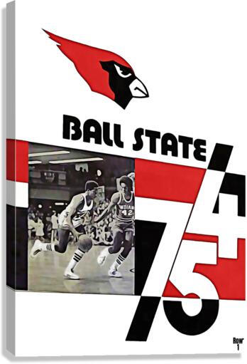1974 Ball State Cardinals Basketball Art Canvas Print