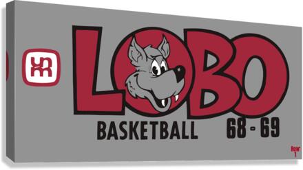 1968 New Mexico Lobos Basketball Art Canvas Print