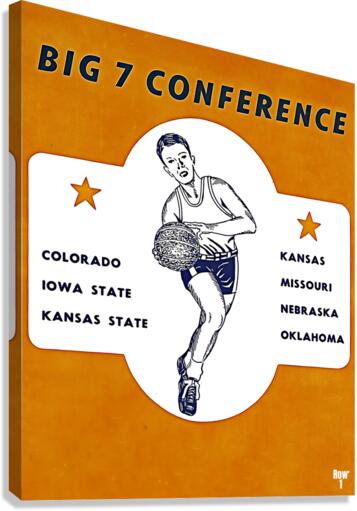 Big 7 Conference Basketball Art Canvas Print