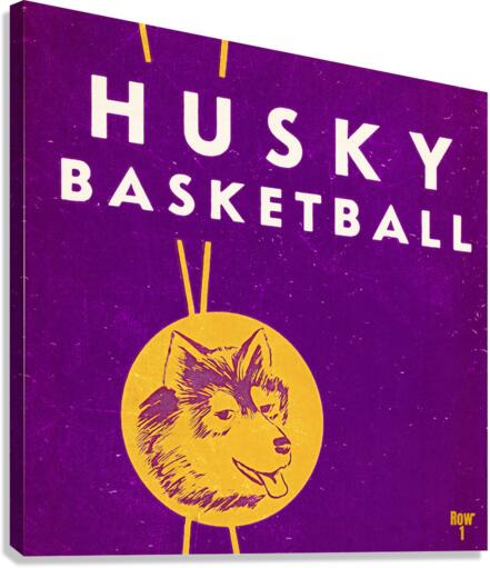 Vintage Washington Husky Basketball Art Canvas Print