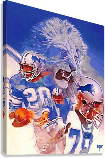 Billy Sims Detroit Lions Art Canvas Print
