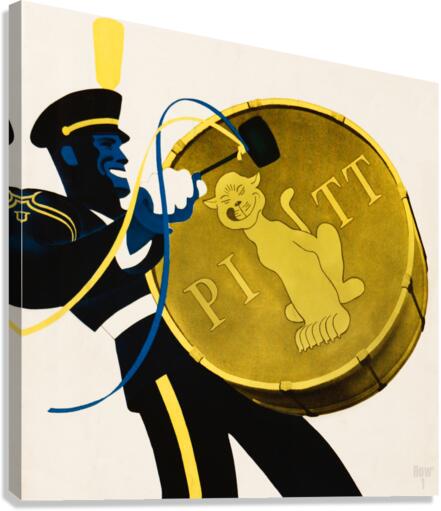 Vintage Pitt Panther Drum Art Canvas Print