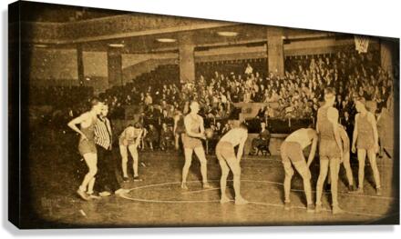 Vintage Rice vs. SMU Basketball Viewfinder Photo Art Canvas Print