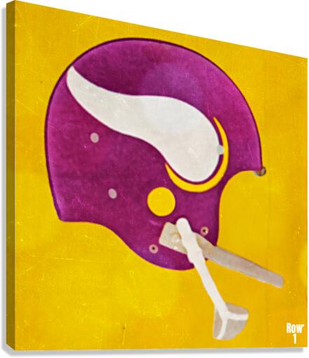 Vintage Minnesota Vikings Football Helmet Art Canvas Print