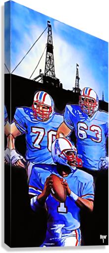 Retro Houston Oilers Football Oilfield Art Canvas Print