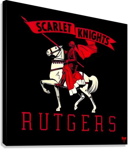 Vintage Rutgers Scarlet Knights Art Canvas Print