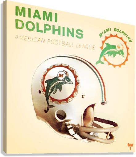 Retro Miami Dolphins Helmet Art Canvas Print