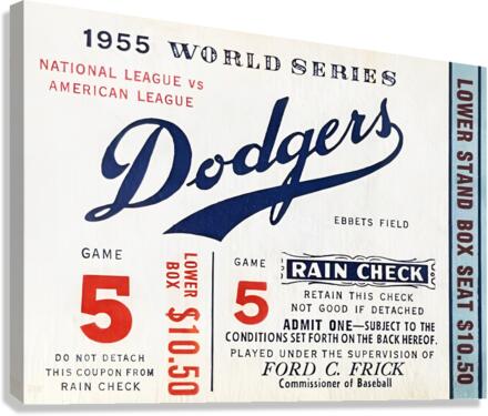 1955 World Series Ticket Stub Art Print Canvas Print