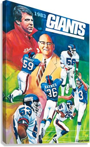 1983 New York Giants Poster Canvas Print