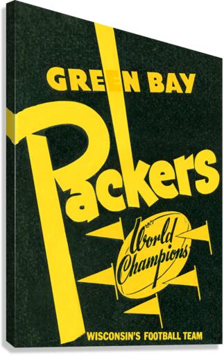 Vintage Green Bay Packers World Champions Art Canvas Print