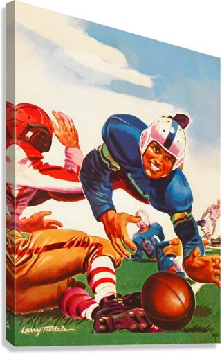 1947 Football Action Art Canvas Print