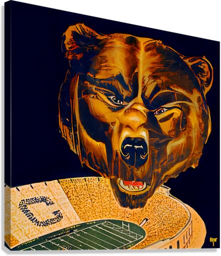 Vintage Cal Bears Football Art Canvas Print