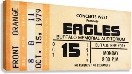 1979 Eagles Concert Ticket Stub Art Canvas Print