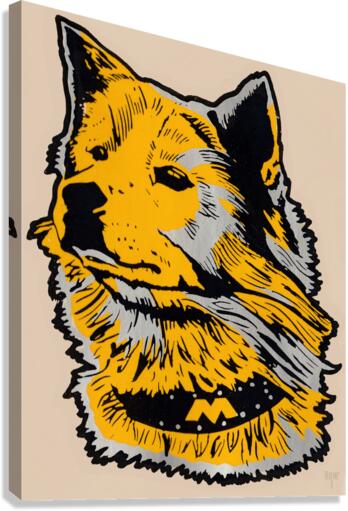 Vintage Michigan Tech Husky Art Canvas Print