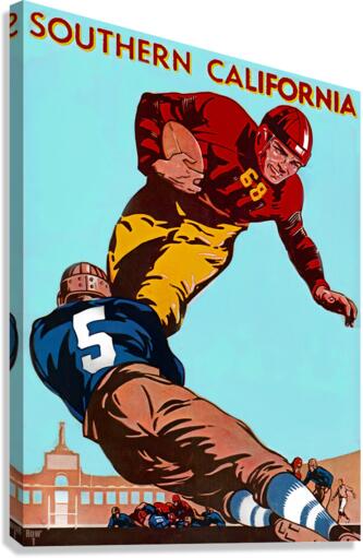 Vintage USC Trojans Football Art Remix by Row One Brand Wall Art