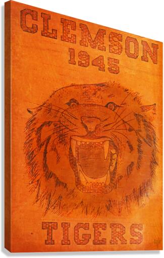 1945 Clemson Tiger Art Canvas Print