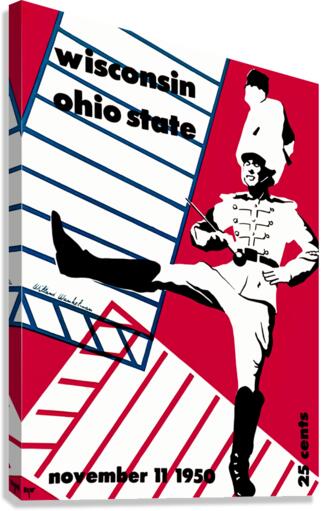 1950 Wisconsin vs. Ohio State Football Program Art Canvas Print